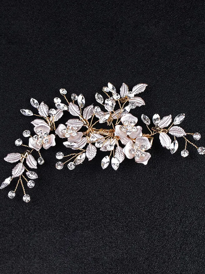 Yellow Chimes Earrings Yellow Chimes Bridal Hair Vine for Women and Girls Bridal Hair Accessories for Wedding Comb Pin for Women Headband Hair Accessories Wedding Jewellery for Women Head band for Girls Design 6