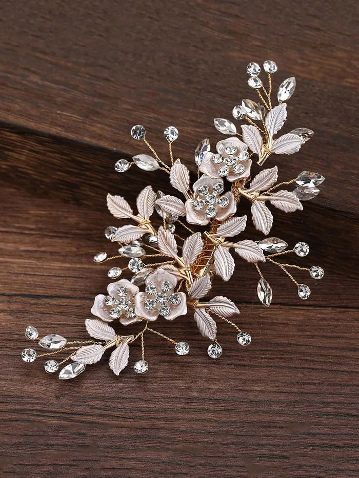 Yellow Chimes Earrings Yellow Chimes Bridal Hair Vine for Women and Girls Bridal Hair Accessories for Wedding Comb Pin for Women Headband Hair Accessories Wedding Jewellery for Women Head band for Girls Design 6