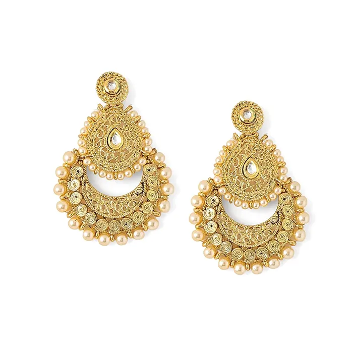 Yellow Chimes Earrings Yellow Chimes Chandbali Earrings for Women Gold Plated Kundan Studded Pearl Gilded 2 Layer Chand bali Earrings for Women and Girls Yellow Chimes Earrings Yellow Chimes Chandbali Earrings for Women Gold Plated Kundan Studded Pearl Gilded 2 Layer Chand bali Earrings for Women and Girls