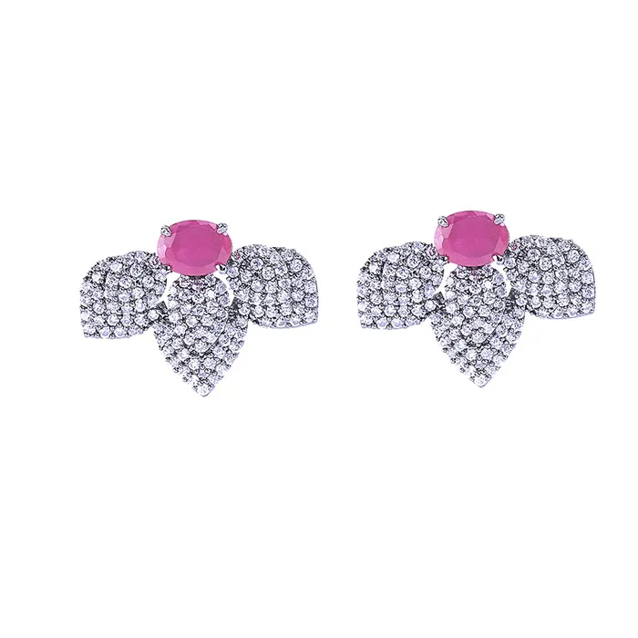 Yellow Chimes Earrings Yellow Chimes Classic ADAmerican Diamond Studded Black Rhodium Plated Pink Flower Stud Earrings for Women and Girls Medium Yellow Chimes Earrings Yellow Chimes Classic ADAmerican Diamond Studded Black Rhodium Plated Pink Flower Stud Earrings for Women and Girls Medium