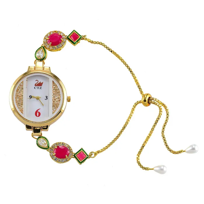 Yellow Chimes Earrings Yellow Chimes Classic Design Crystal Studded Kundan Gold Plated Traditional Party Wear Circle Shaped Adjustable Charm Bracelet For Women Girls Yellow Chimes Earrings Yellow Chimes Classic Design Crystal Studded Kundan Gold Plated Traditional Party Wear Circle Shaped Adjustable Charm Bracelet For Women Girls