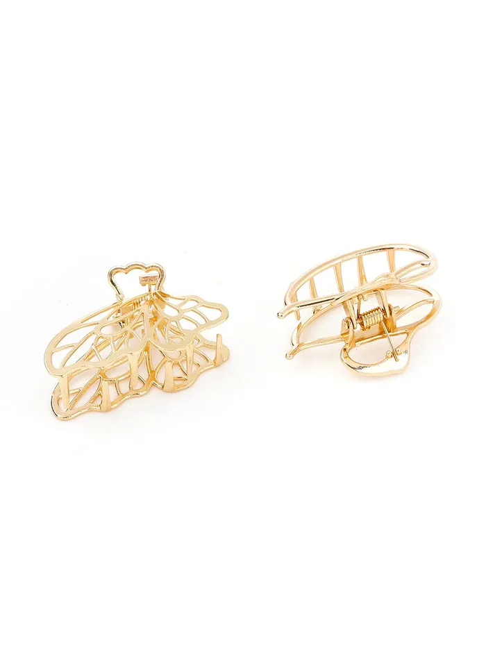 Yellow Chimes Earrings Yellow Chimes Claw Clips for Women Hair Clutches for Women Hair Accessories For Women Set of 3 Pcs Claw Clip Golden Clutchers for Hair Clutcher for women and Girls Gift for Women Girls