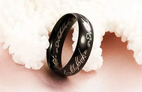 Yellow Chimes Earrings Yellow Chimes Combo 2 Pcs Lord of the Rings Genuine 100 Stainless Steel GoldBlack Rings for Men and Boys 10