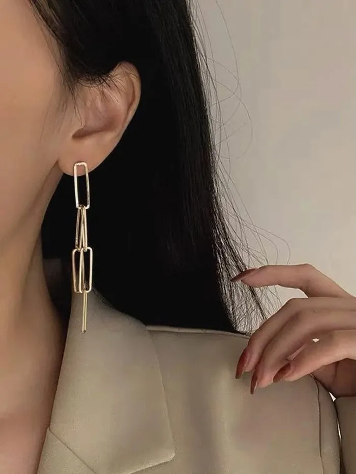 Yellow Chimes Earrings Yellow Chimes Danglers Earrings for Women Gold Plated Geometric Earrings for Girls Fashion Women Earrings Long Chain Dangler Earrings Birthday Gift For Girls Anniversary Gift for Wife