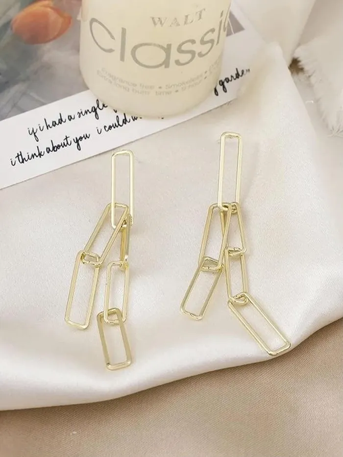Yellow Chimes Earrings Yellow Chimes Danglers Earrings for Women Gold Plated Geometric Earrings for Girls Fashion Women Earrings Long Chain Dangler Earrings Birthday Gift For Girls Anniversary Gift for Wife
