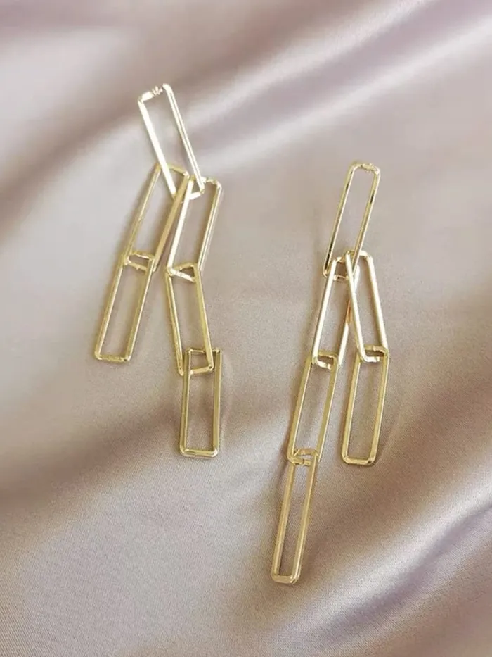 Yellow Chimes Earrings Yellow Chimes Danglers Earrings for Women Gold Plated Geometric Earrings for Girls Fashion Women Earrings Long Chain Dangler Earrings Birthday Gift For Girls Anniversary Gift for Wife
