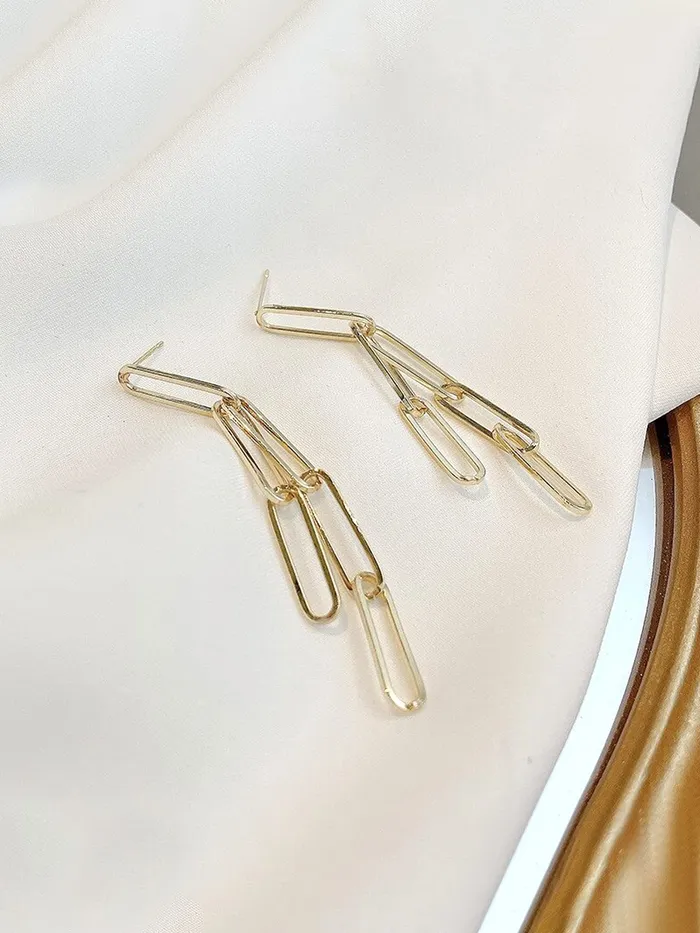 Yellow Chimes Earrings Yellow Chimes Danglers Earrings for Women Gold Plated Geometric Earrings for Girls Fashion Women Earrings Long Chain Dangler Earrings Birthday Gift For Girls Anniversary Gift for Wife