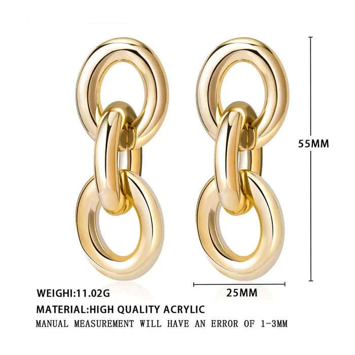 Yellow Chimes Earrings Yellow Chimes Drop Earrings for Women Combo of 2 Pairs Gold Plated Geometric Design Circle Chain Drop Earrings for Women and Girls