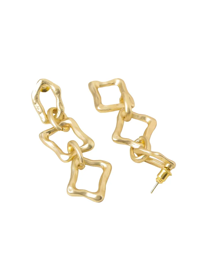 Yellow Chimes Earrings Yellow Chimes Earrings for Women and Girls Fashion Golden Dangler Gold Plated Geometric Shaped Western Style Danglers Earrings Birthday Gift for Girls Women Anniversary Gift for Wife