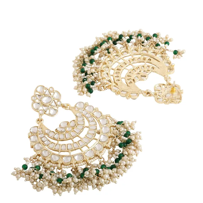 Yellow Chimes Earrings Yellow Chimes Earrings for Women and Girls Kundans Chandbali Gold Plated Kundan Studded Drop Chandbali Earrings Birthday Gift for girls and women Anniversary Gift for Wife