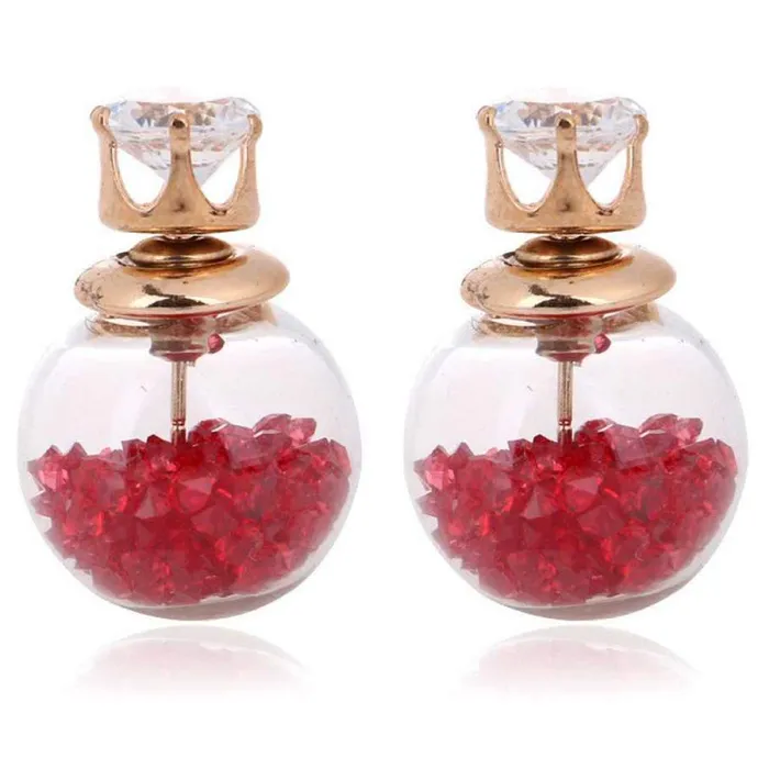 Yellow Chimes Earrings Yellow Chimes Elegant Multicolor Crystal Double Sided Combo Stud Earrings for Women and Girls