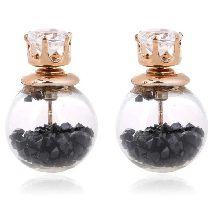 Yellow Chimes Earrings Yellow Chimes Elegant Multicolor Crystal Double Sided Combo Stud Earrings for Women and Girls