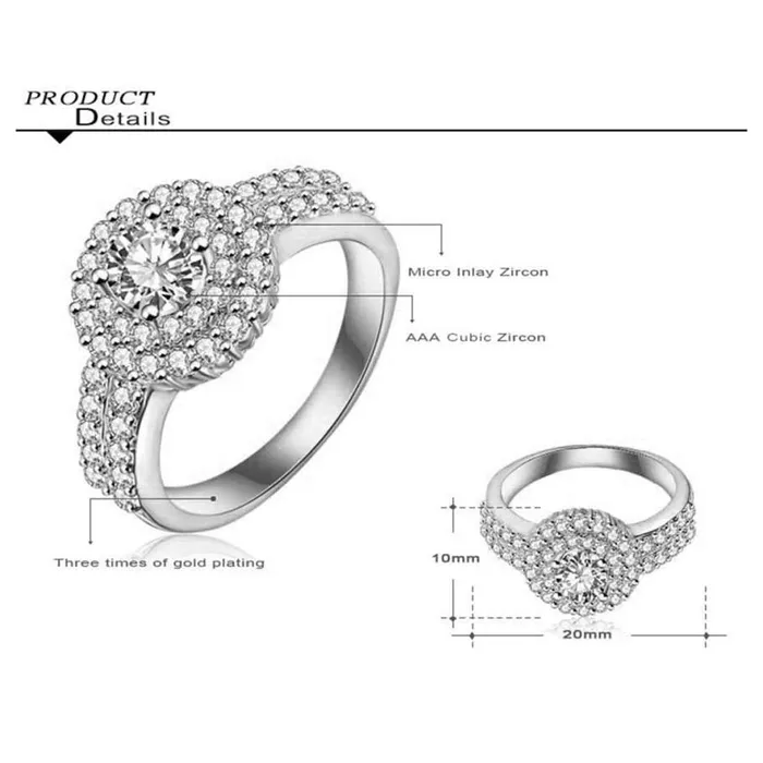 Yellow Chimes Earrings Yellow Chimes Exclusive Platinum Plated Cubic Zircon Crystal Valentine Gift Eternity Ring for Women