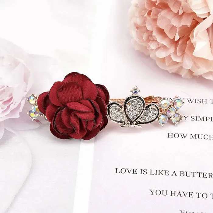 Yellow Chimes Earrings Yellow Chimes Hair Clips for Women Girls Barrette Hair Clips for Women Hair Accessories for Women Hairclip Crystal French Barrette Hair Clips for Women Girls Gift For Women Girls Design 12