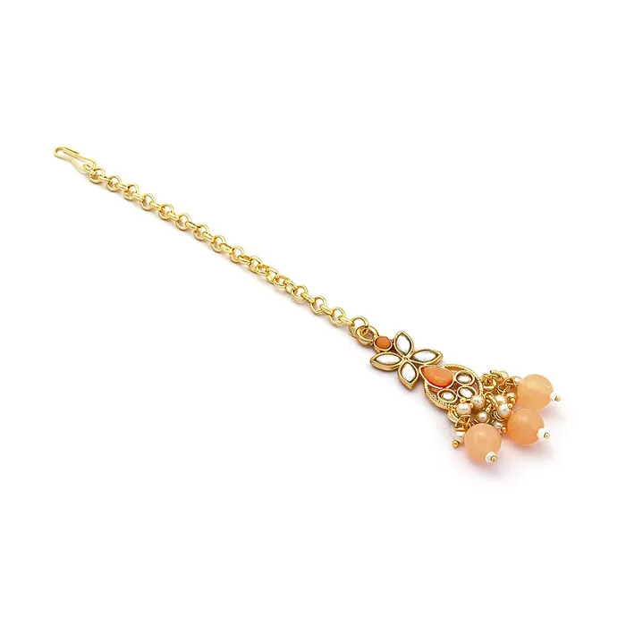 Yellow Chimes Earrings Yellow Chimes Jewellery Set for Women and Girls Kundan Necklace Set for Girls Gold Plated Beads Drop Kundan Choker Necklace Set Birthday Gift for girls and women Anniversary Gift for Wife