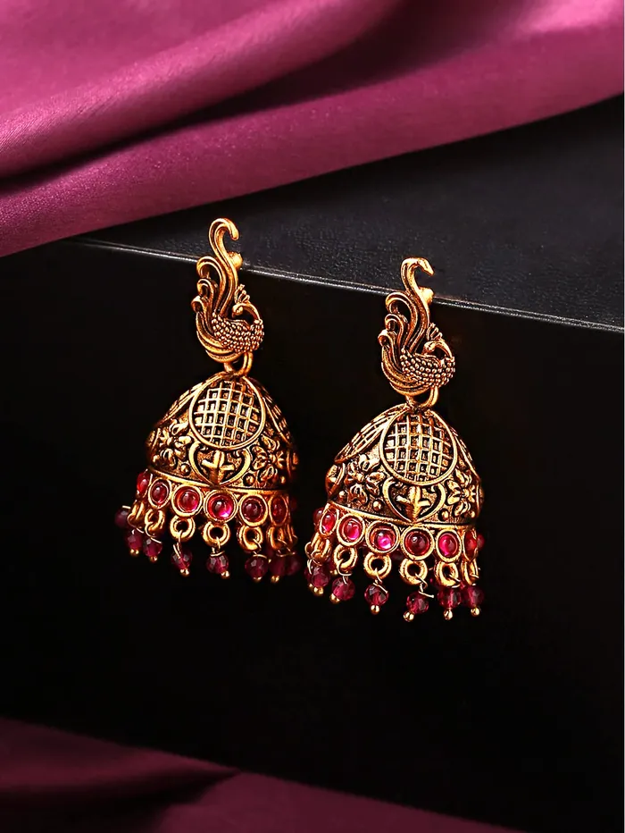 Yellow Chimes Earrings Yellow Chimes Jhumka Earrings For Women Traditional GoldPlated Jhumki Temple Design Jhumka Earrings For Women Girls