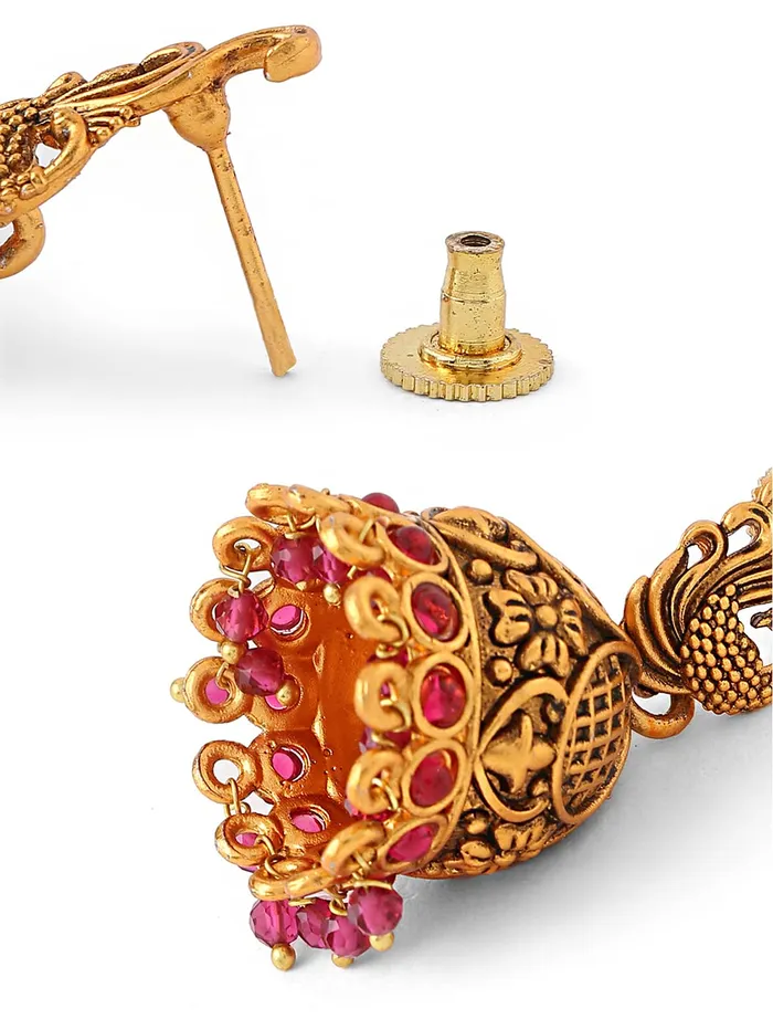 Yellow Chimes Earrings Yellow Chimes Jhumka Earrings For Women Traditional GoldPlated Jhumki Temple Design Jhumka Earrings For Women Girls
