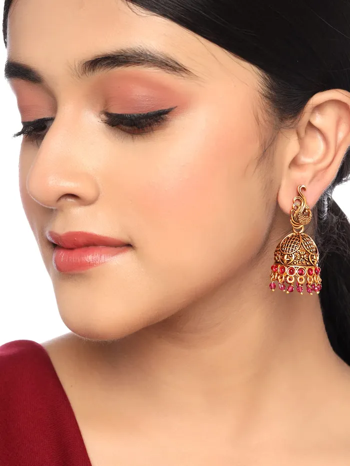 Yellow Chimes Earrings Yellow Chimes Jhumka Earrings For Women Traditional GoldPlated Jhumki Temple Design Jhumka Earrings For Women Girls