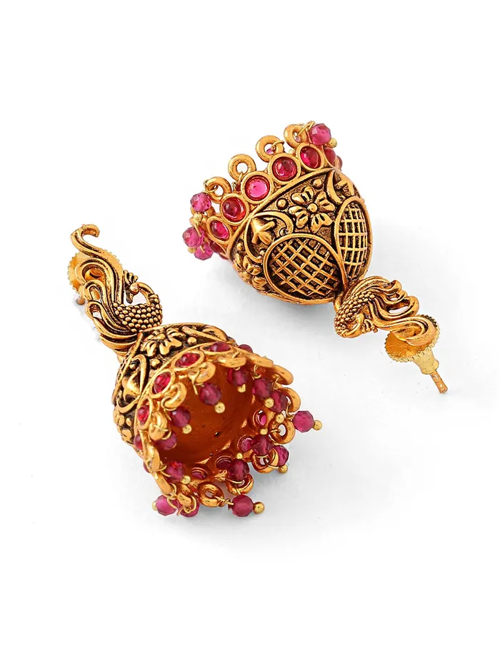 Yellow Chimes Earrings Yellow Chimes Jhumka Earrings For Women Traditional GoldPlated Jhumki Temple Design Jhumka Earrings For Women Girls