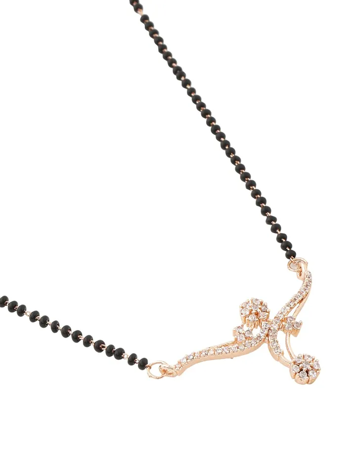 Yellow Chimes Earrings Yellow Chimes Mangalsutra for Women Silver Toned ADAmerican Diamond Studded Black Beads Mangalsutra for Women and Girls