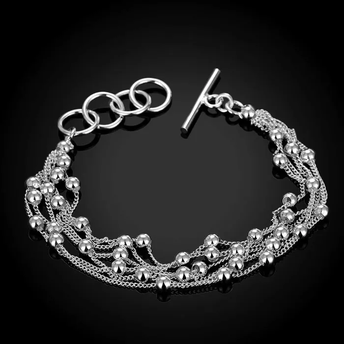Yellow Chimes Earrings Yellow Chimes Multiple Layer Bead Silver Plated Bracelet for Women and Girls