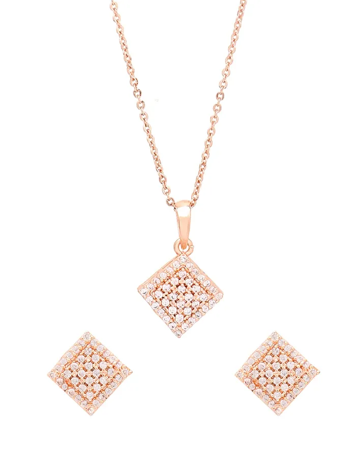 Yellow Chimes Earrings Yellow Chimes Pendant Set for Women Rose Gold Toned ADAmerican Dimaond Crytal Studded Square Shaped Pendant Set with Earrings for Women and Girls Yellow Chimes Earrings Yellow Chimes Pendant Set for Women Rose Gold Toned ADAmerican Dimaond Crytal Studded Square Shaped Pendant Set with Earrings for Women and Girls