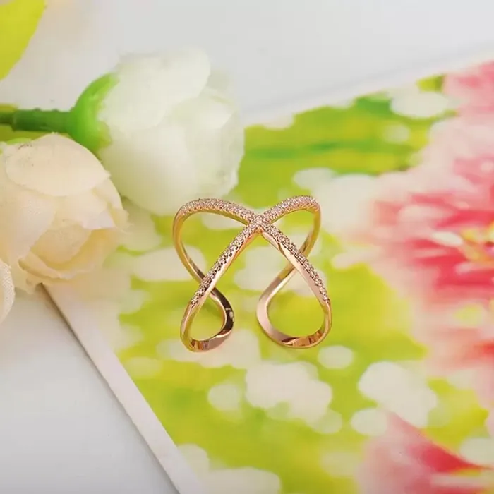 Yellow Chimes Earrings Yellow Chimes Rings for Women and Girls Crystal Ring Adjustable Crystal Rings Rose Gold Tone Combo of 3pcs Ring for Women Birthday Gift For girls and women Anniversary Gift for Wife