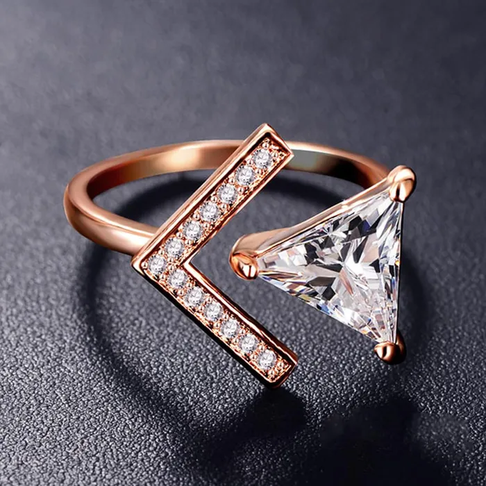 Yellow Chimes Earrings Yellow Chimes Rings for Women and Girls Crystal Ring Adjustable Crystal Rings Rose Gold Tone Combo of 3pcs Ring for Women Birthday Gift For girls and women Anniversary Gift for Wife