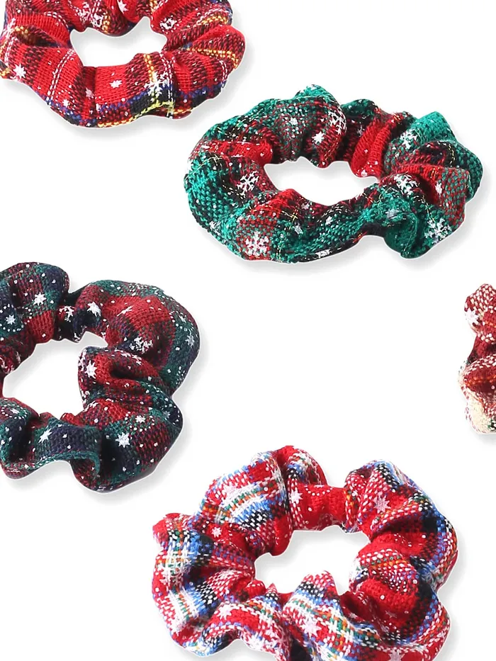 Yellow Chimes Earrings Yellow Chimes Scrunchies for Girls 6 Pcs Scrunchies Set Intresting Winter Christmas Collection Scrunchie Pony Holders Hair Acessories for Girls and Women