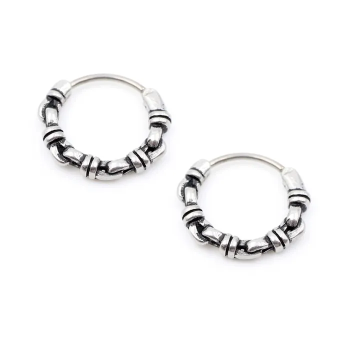 Yellow Chimes Earrings Yellow Chimes Stainless Steel Silver Bali Hoop Earrings for Men and Women