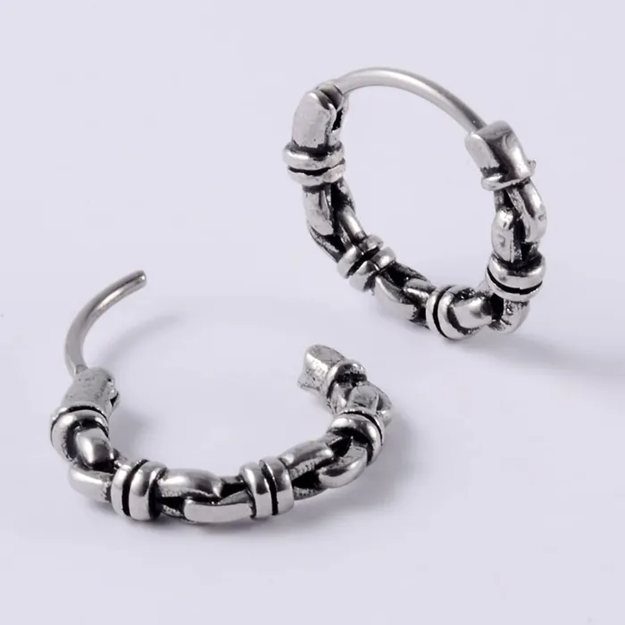 Yellow Chimes Earrings Yellow Chimes Stainless Steel Silver Bali Hoop Earrings for Men and Women