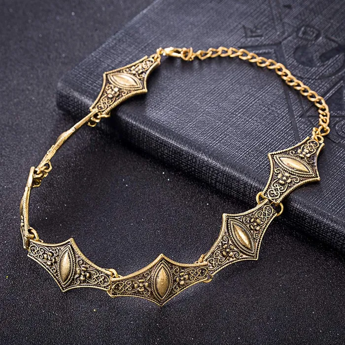 Yellow Chimes Earrings Yellow Chimes Vintage Charm Collar Choker Gold Necklace for Women And Girls