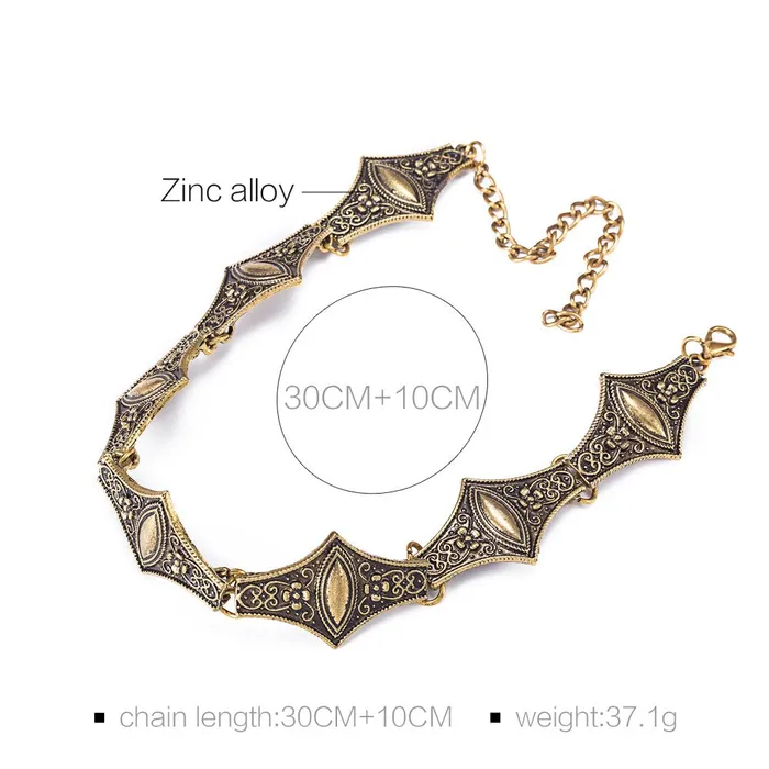 Yellow Chimes Earrings Yellow Chimes Vintage Charm Collar Choker Gold Necklace for Women And Girls