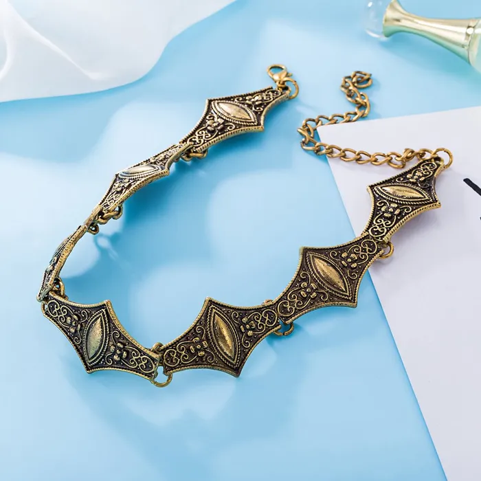 Yellow Chimes Earrings Yellow Chimes Vintage Charm Collar Choker Gold Necklace for Women And Girls