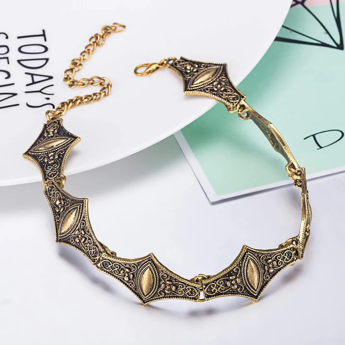 Yellow Chimes Earrings Yellow Chimes Vintage Charm Collar Choker Gold Necklace for Women And Girls