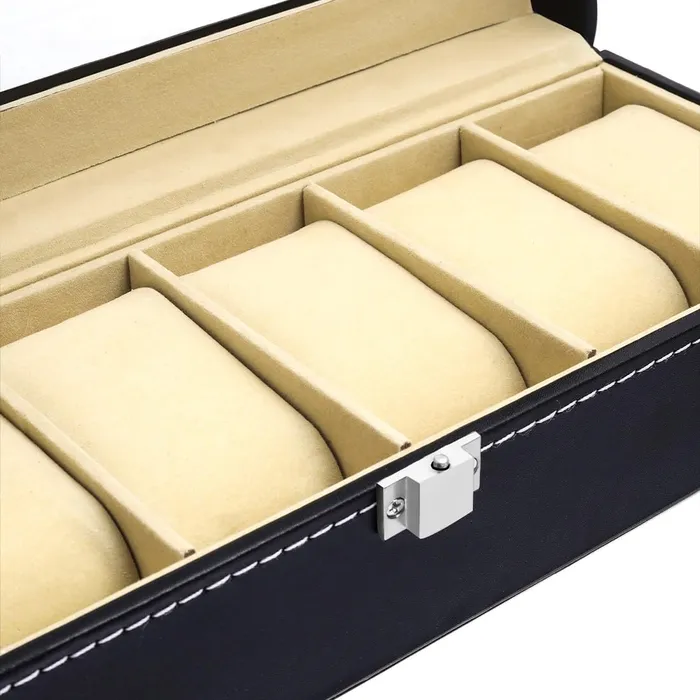 Yellow Chimes Earrings Yellow Chimes Watch Box Organizer for Men And Women Watch Case Storage Organiser PU Leather Bracelet Watch Collection Box Watch Case with Large Glass Lid Gift For Men Women
