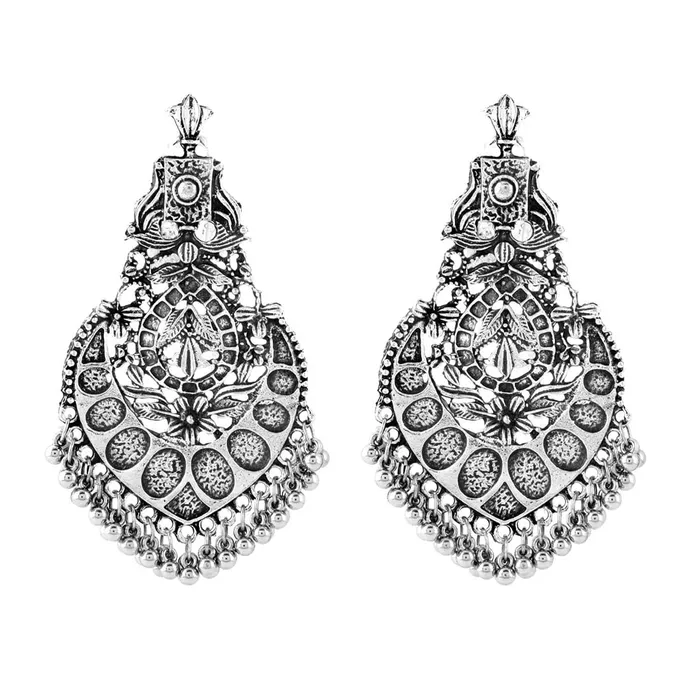 Yellow Chimes Ethnic German Silver Oxidised Flower Design Silver Beads Dangler Earrings for Women And Girls medium YCTJER25OXDDNGSL Yellow Chimes Earrings Yellow Chimes Ethnic German Silver Oxidised Flower Design Silver Beads Dangler Earrings for Women And Girls medium YCTJER25OXDDNGSL Yellow Chimes Earrings