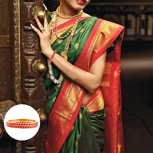 Yellow Chimes Exclusive Ruby Studded 2 PC Gold Plated Traditional Bangles Set for Women and Girls Yellow Chimes Earrings