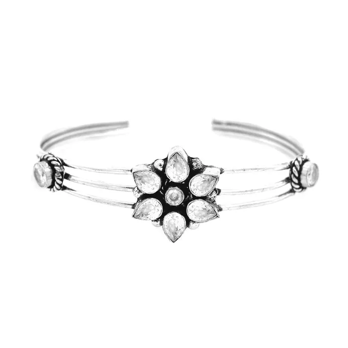 Yellow Chimes German Silver Oxidized Stylish Handmand Floral charm Studded Stone Kada Bracelet for Women And Girls Silver Yellow Chimes Earrings Yellow Chimes German Silver Oxidized Stylish Handmand Floral charm Studded Stone Kada Bracelet for Women And Girls Silver Yellow Chimes Earrings
