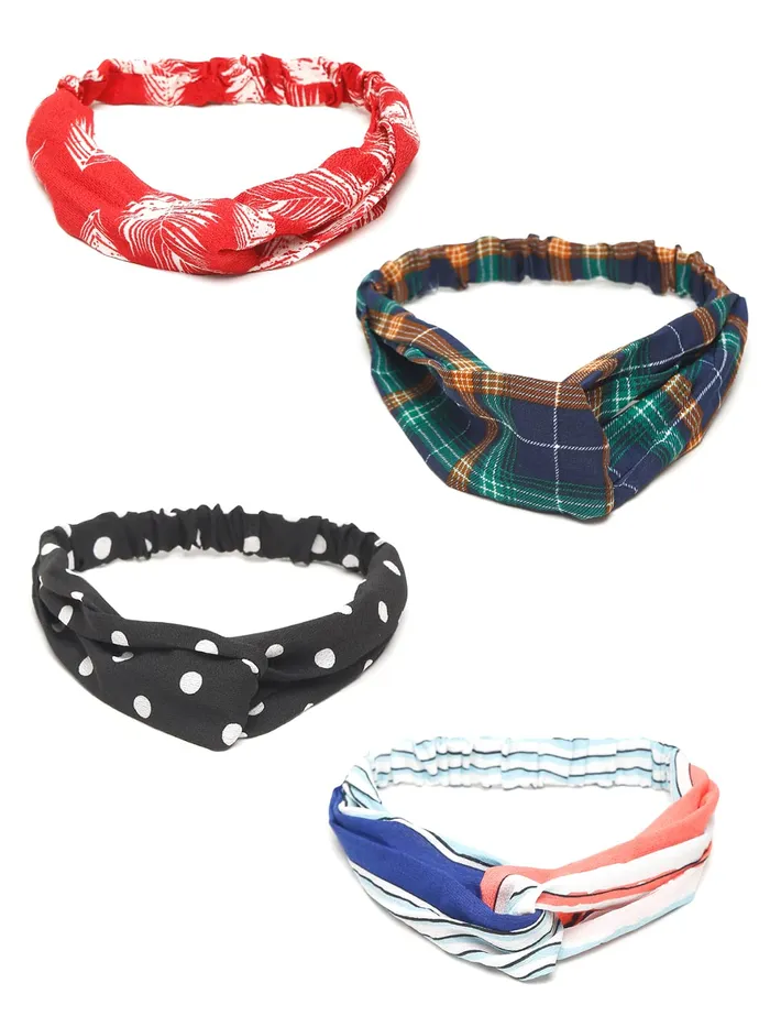 Yellow Chimes Hair Band Printed Criss Cross Head Bands Fabric Knot Elastic Headband for Women and Girls Pack of 4 Multicolor Yellow Chimes Earrings Yellow Chimes Hair Band Printed Criss Cross Head Bands Fabric Knot Elastic Headband for Women and Girls Pack of 4 Multicolor Yellow Chimes Earrings