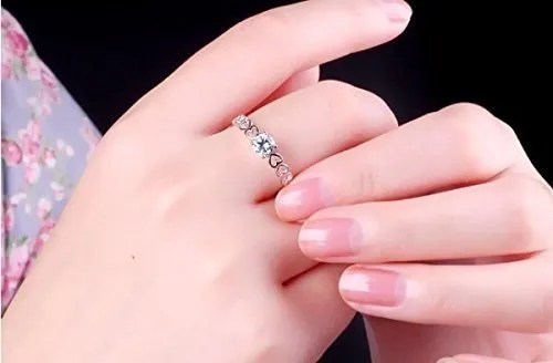 Yellow Chimes Heart Ring Dazzling Engagement Proposal Austrian Crystal 925 Silver Plated Designed Adjustable Ring for Girls Yellow Chimes Necklaces