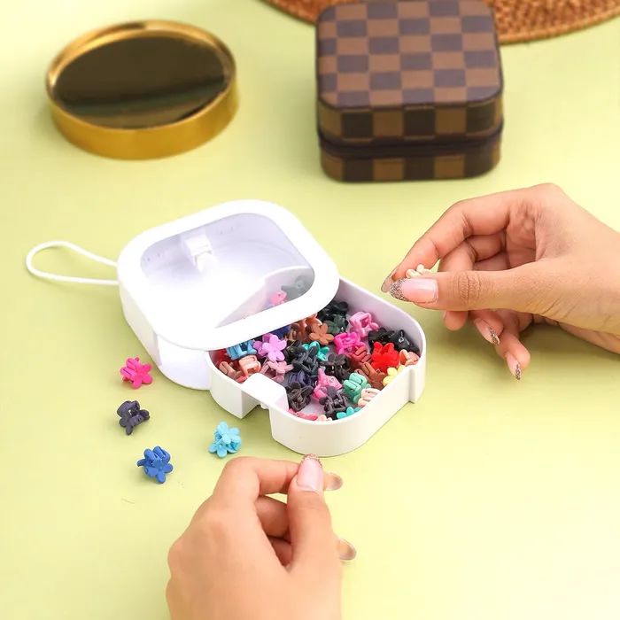 Yellow Chimes Jewellery Organisers Storage Box Gift Box for Women Girls Small Transparent Plastic Jewelry Box Makeup Storage Organizer Jewelry Organizer Box Yellow Chimes Necklaces