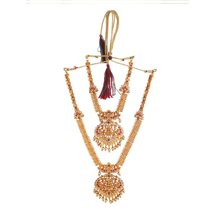 Yellow Chimes Jewellery Set for Women and Girls Temple Jewellery Set Gold Plated Long Necklace Temple Jewellery Set Birthday Gift for girls and women Anniversary Gift for Wife Yellow Chimes Necklaces