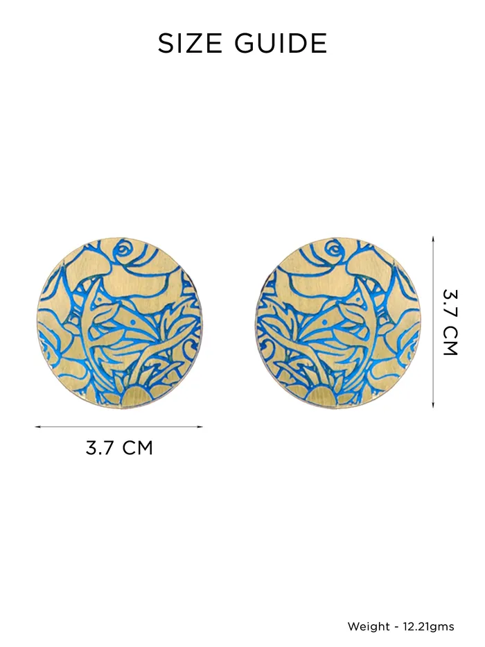 Yellow Chimes Meenakari Stud Earrings for Women Fashion Earrings for Girls Golden Studs Earrings Gold Plated Circle Shaped Women Earrings Birthday Anniversary Gift for Girls Wife Yellow Chimes Necklaces