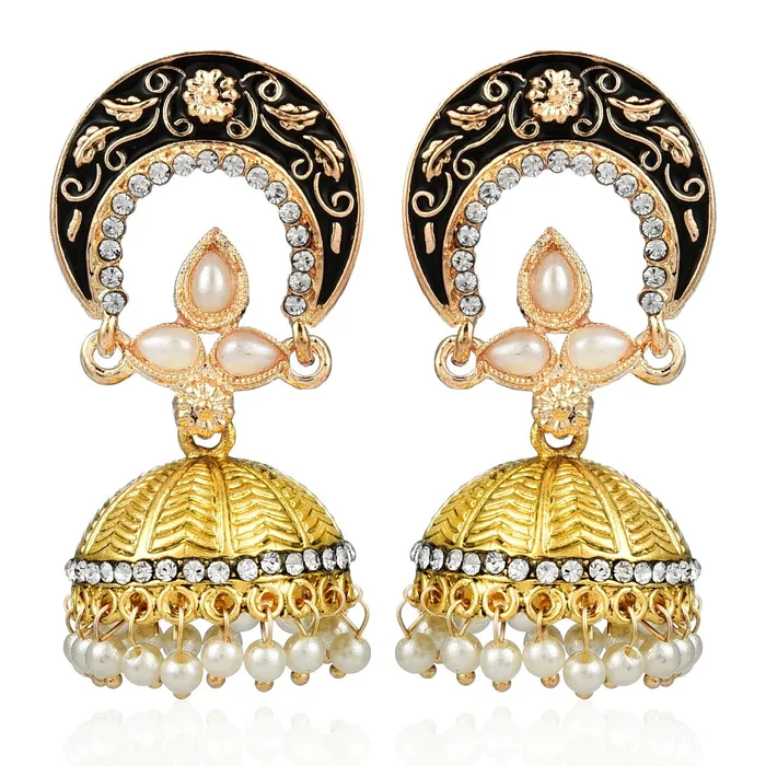 Yellow Chimes Meenakari Work Traditional Jhumka Fusion Chandbali Earrings for Women Girls Yellow Chimes Earrings Yellow Chimes Meenakari Work Traditional Jhumka Fusion Chandbali Earrings for Women Girls Yellow Chimes Earrings