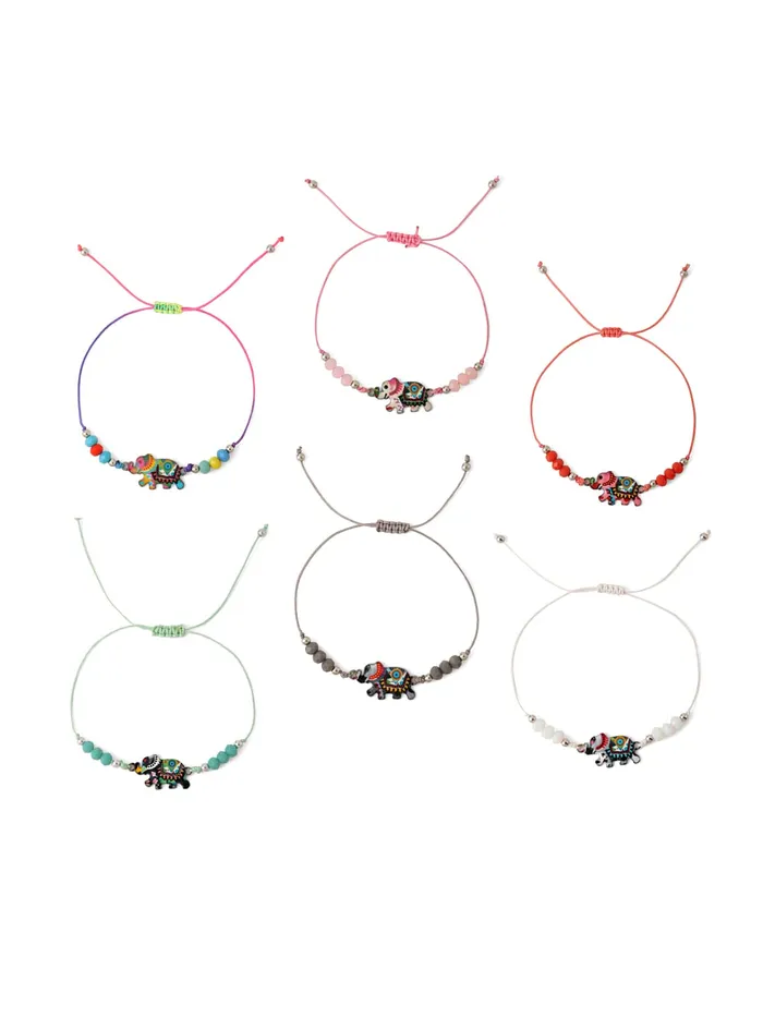 Yellow Chimes Melbees by Yellow Chimes kids Jewellary 6 Pcs Kids Jewelry Woven Friendship Bracelets Return Gift for Birthday Give Aways Return Gift Set for Kids Girls Bracelets