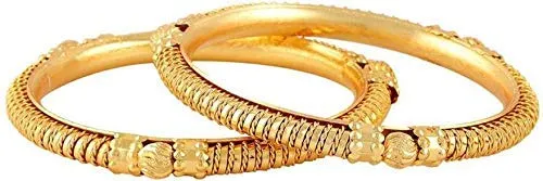 Yellow Chimes Necklaces Yellow Chimes 2 PCS Exclusive Delicate Antique Hand Crafted Gold Plated Traditional Bangles for Women and Girls 24 24 Yellow Chimes Necklaces Yellow Chimes 2 PCS Exclusive Delicate Antique Hand Crafted Gold Plated Traditional Bangles for Women and Girls 24 24