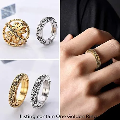 Yellow Chimes Necklaces Yellow Chimes Astronomical Sphere Ball Ring Love Proposal Valentines Quirky Ring for Women and Girls Golden