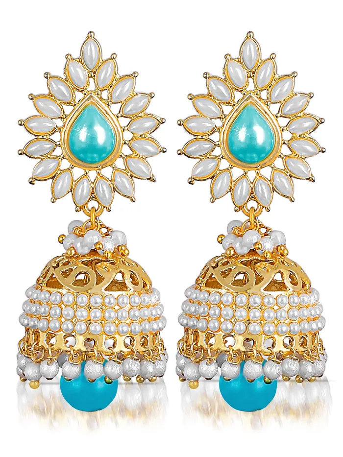 Yellow Chimes Necklaces Yellow Chimes Bollywood Celebrity Party Wear Traditional Pearl Moti JhumkaJhumki Earrings for Women and Girls Blue Yellow Chimes Necklaces Yellow Chimes Bollywood Celebrity Party Wear Traditional Pearl Moti JhumkaJhumki Earrings for Women and Girls Blue
