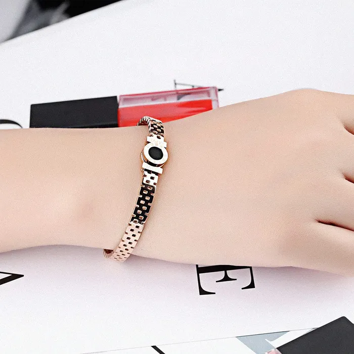 Yellow Chimes Necklaces Yellow Chimes Bracelet for Women Stainless Steel Rose Gold Plated Statement Style Black Circle Design Kadaa Bracelet for Women and Girls
